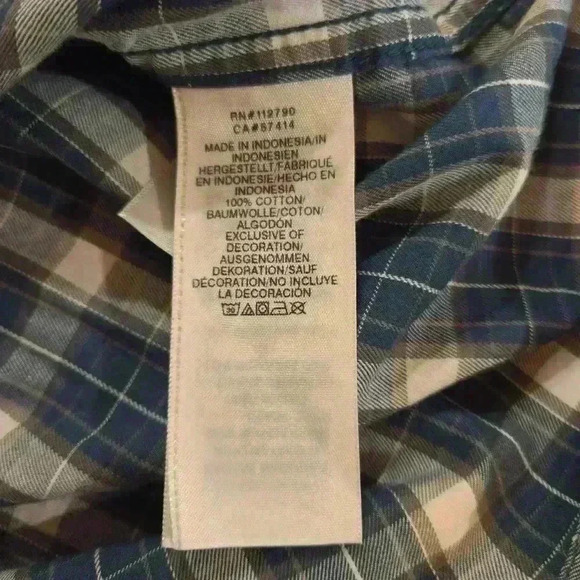 True Religion Mens Horseshoe Plaid Long Sleeve Button Down Shirt Green Size XL - Picture 9 of 9